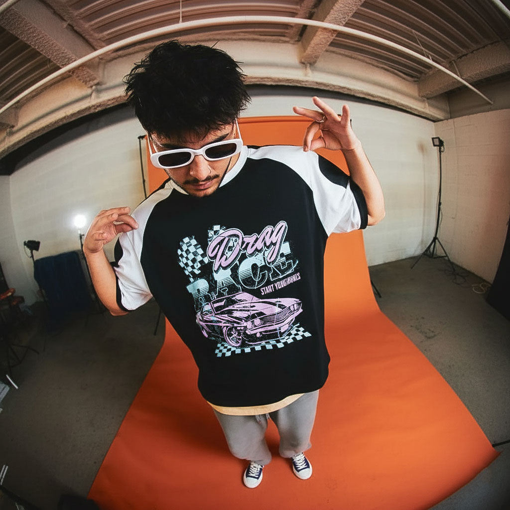 Drag Race Muscle Car Graphic Tee