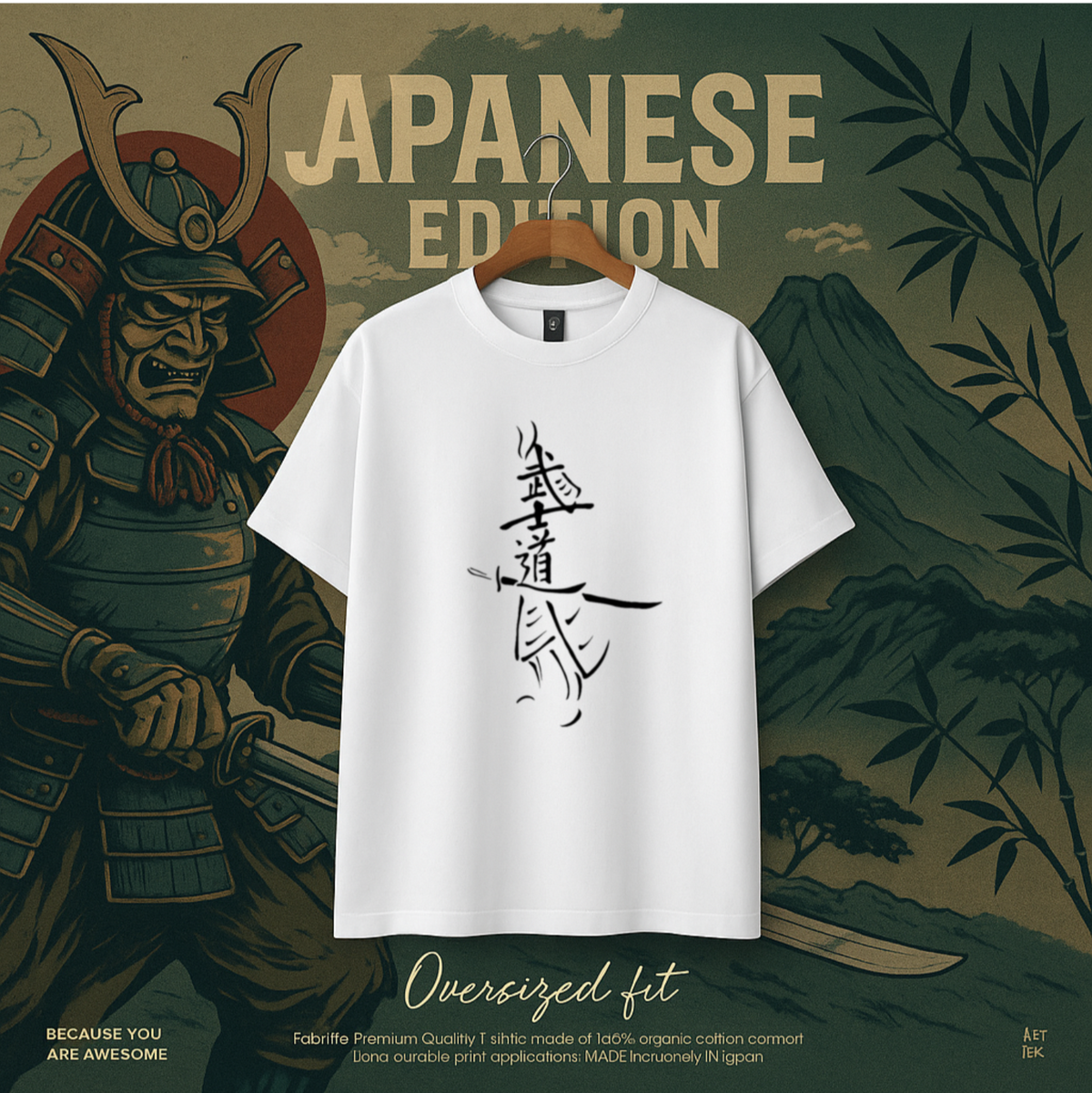 Bushido Code Oversized Tee – White